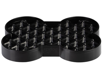 LickiMat Slodog Small Slow Eating Bowl – Black Non-Slip Licking Tray, Promotes Healthy Feeding