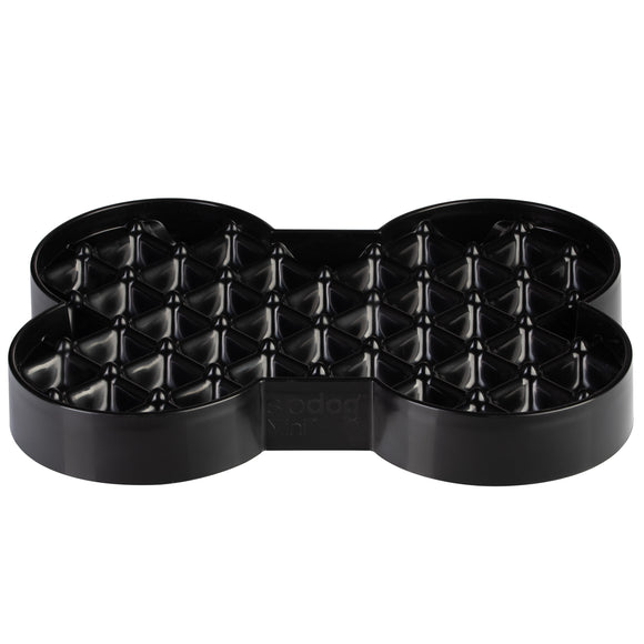 LickiMat Slodog Small Slow Eating Bowl – Black Non-Slip Licking Tray, Promotes Healthy Feeding