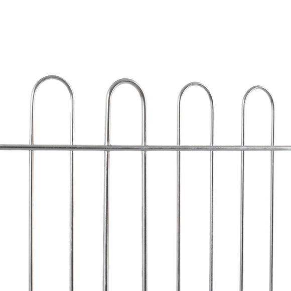 Flamingo Puppy Run Jax Silver S – Metal Playpen, 6 Panels, 80cm Height, Secure Design