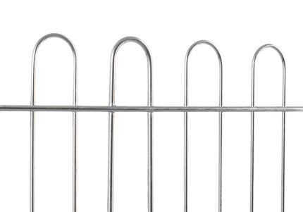 Flamingo Puppy Run Jax Silver L – Metal Playpen, 6 Panels, 100cm High, Durable Design