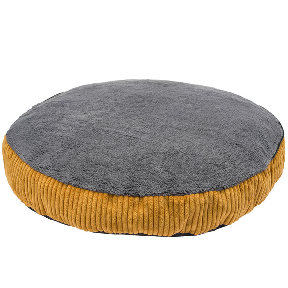 Biglo Cleo Honey Corduroy Dog Bed with Removable Cover, Honey-Gray, Medium