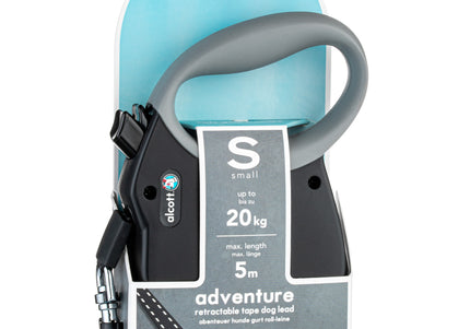 Alcott Adventure Retractable Leash Black – Reflective Retractable Lead, Small Size, Durable Design