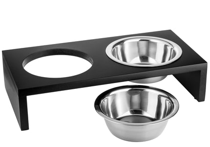 Flamingo Kobushi Black Raised Bowls – Small Size, Sturdy Stand, Modern Design