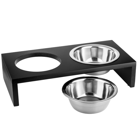 Flamingo Kobushi Black Raised Bowls – Small Size, Sturdy Stand, Modern Design