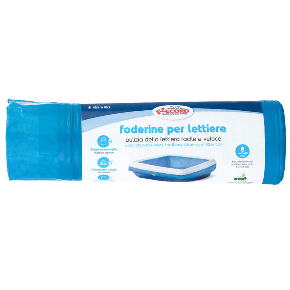 Record Cat Litter Box Liners – 8 Pack, 50x38cm, 100% Recycled Plastic, Leak-Resistant