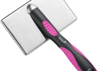 Blovi Extra Hard Russian Terrier Slicker Brush – Long Pin Design, Modeled on Russian Currycomb