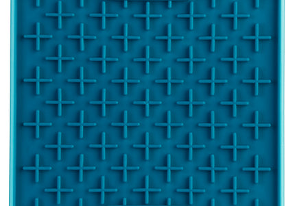 LickiMat Mini Tuff Buddy Licking Mat – Hard Cross Pattern, Turquoise, Small Size