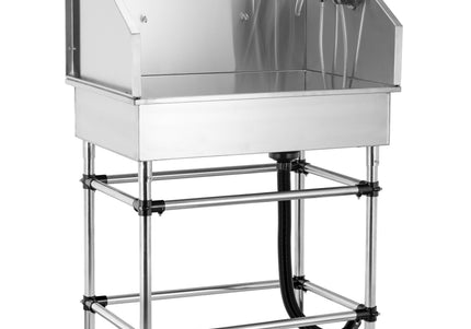 Blovi Free Standing Stainless Bath – Steel Grooming Tub, Compact Size, Durable Construction