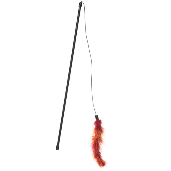Flamingo Boaz Cat Dangler – White Feather Boa Teaser Toy, Lightweight and Engaging