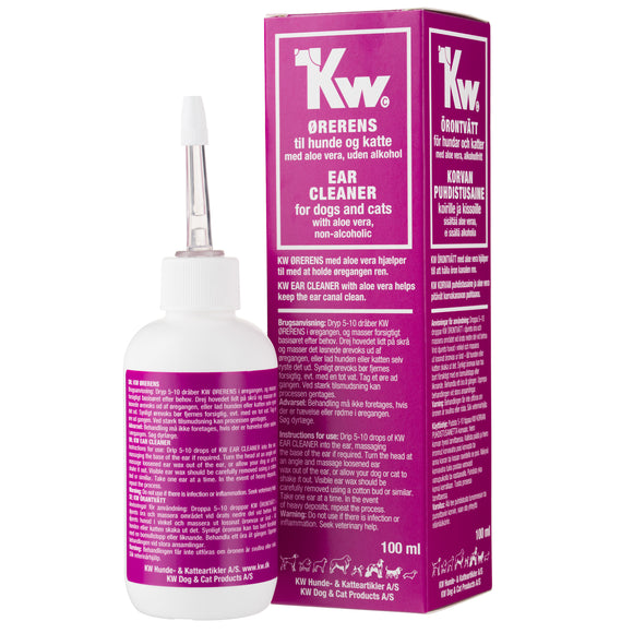 KW Ear Cleaner 100ml – Alcohol-Free Liquid with Aloe and Chlorhexidine, Gentle Cleansing Formula