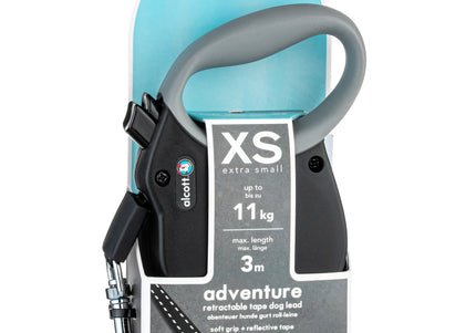 Alcott Adventure Retractable Leash Black – Reflective Retractable Lead, Small Size, Durable Design