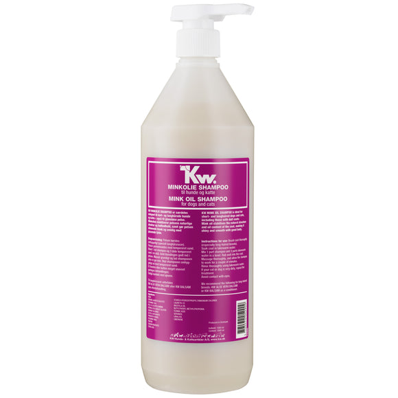 KW Mink Oil Shampoo Concentrate 1L – Nourishing Formula with Mink Oil, Dilutes 1:3