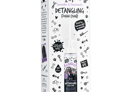 Bugalugs 2in1 Detangling Foam Comb – Lavender & Chamomile, 150ml, Easy Fur Care