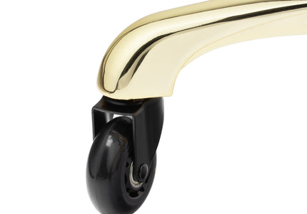 Gabbiano Fine Gold Roll Speed Grooming Stool – Contoured Leather Seat, Smooth Rolling Wheels