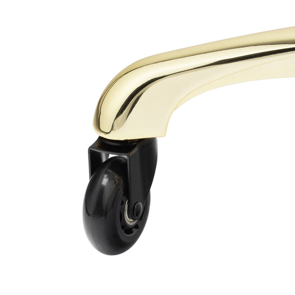 Gabbiano Fine Gold Roll Speed Grooming Stool – Contoured Leather Seat, Smooth Rolling Wheels