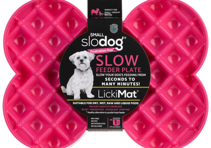 LickiMat Slodog Small Slow Eating Bowl – Black Non-Slip Licking Tray, Promotes Healthy Feeding