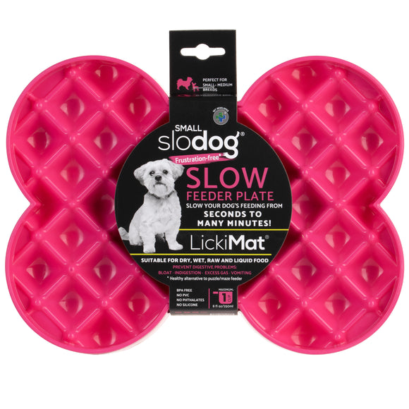LickiMat Slodog Small Slow Eating Bowl – Black Non-Slip Licking Tray, Promotes Healthy Feeding