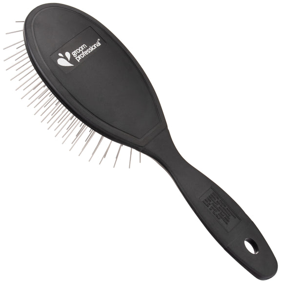 Groom Professional Luxury Pin Brush – Oval Design with 3cm Metal Pins, Gentle Detangling