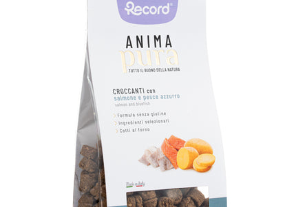Record Anima Pura Salmon and Bluefish Treats 75g – Healthy Snack with Potatoes, Natural Ingredients
