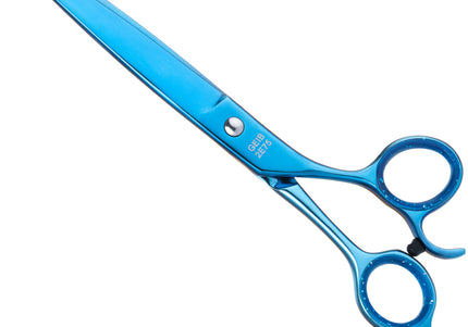 Geib Kiss Silver Blue Straight Scissors – 9.5" Micro-Bevel Edge, High-Quality Blue Finish