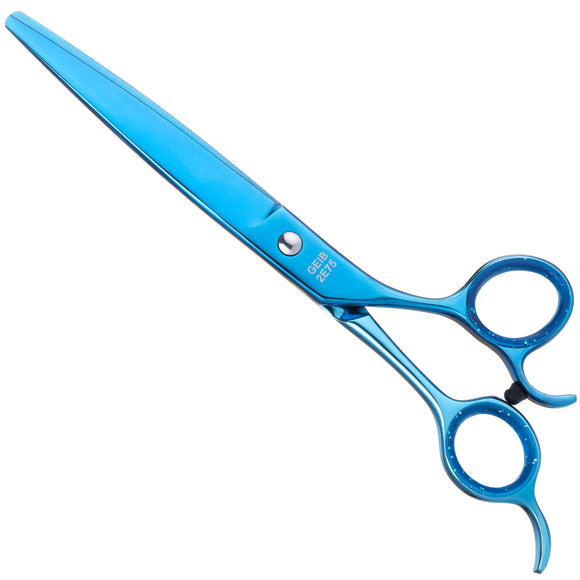 Geib Kiss Silver Blue Straight Scissors – 9.5" Micro-Bevel Edge, High-Quality Blue Finish