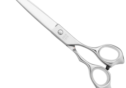 Geib Kiss Silver Pink Straight Scissors – 7.5in Micro-Bevel Blade, High-Quality Silver Finish
