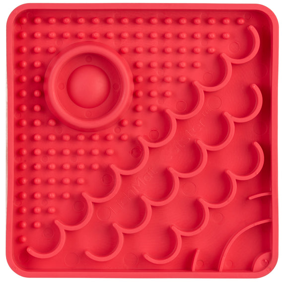 LickiMat Catser Slow-Down Cat Eating Mat with Built-in Bowl, Non-Slip Orange Design