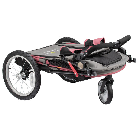 Show Tech Petstro 3-Wheel Buggy – Grey and Pink Stroller, Lightweight, Supports Up to 30kg