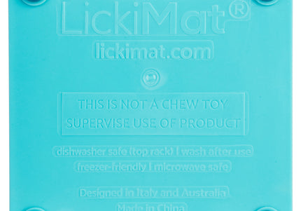 LickiMat Mini Tuff Buddy Licking Mat – Hard Cross Pattern, Turquoise, Small Size