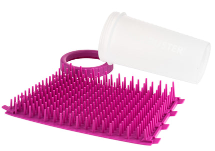 Dexas Mudbuster Paw Cleaner Large – Silicone Cleaning Cup, Size L, Fuchsia, Gentle and Effective