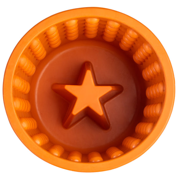 LickiMat Yoggie Pot Licking Cup – Orange Textured Enrichment Toy with Studs, Durable Design