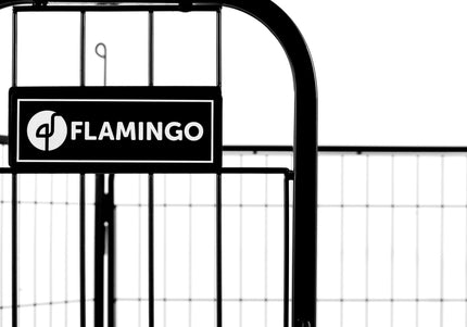 Flamingo Kennel Zecta Black Playpen – Stable 6-Panel Frame, 79x80cm, Secure Design
