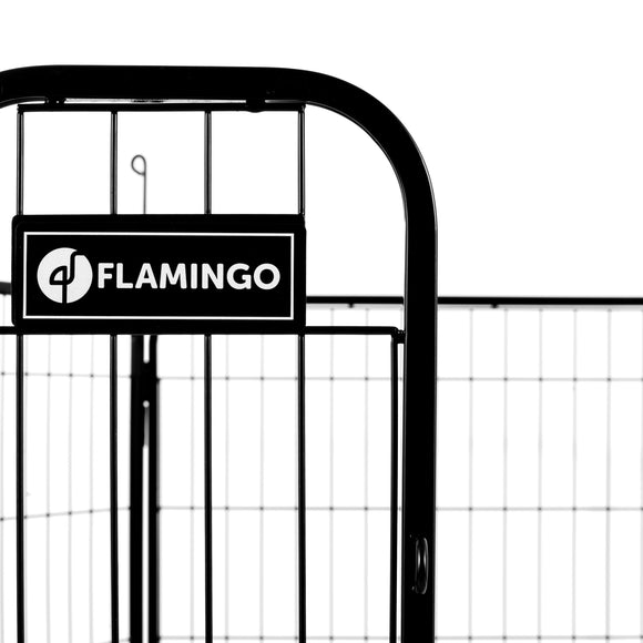 Flamingo Kennel Zecta Black Playpen – Stable 6-Panel Frame, 79x80cm, Secure Design