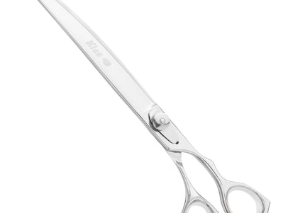 Geib Kiss Silver Pink Curved Scissors – 7.5in Micro-Bevel Blade, Premium Silver Finish