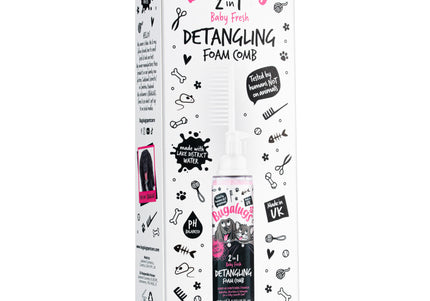 Bugalugs 2in1 Detangling Foam – Baby Fresh Scent, 150ml, Easy-Comb Formula for Smooth Fur