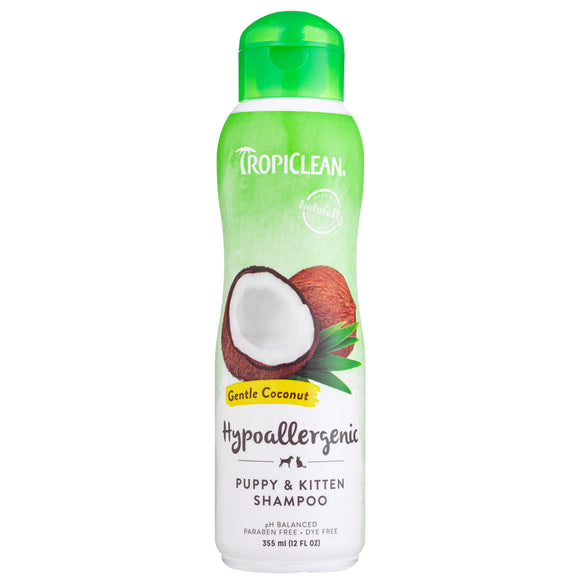 Tropiclean Gentle Coconut Shampoo – Mild Hypoallergenic Formula with Soothing Scent, 355ml