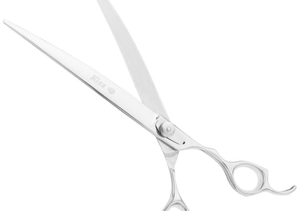 Geib Kiss Silver Pink Curved Scissors – 7.5in Micro-Bevel Blade, Premium Silver Finish