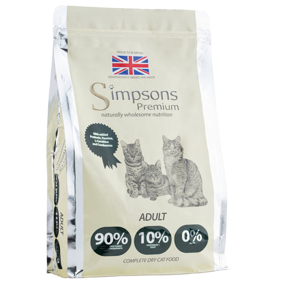 Simpsons Premium Cat Adult Mixed Meat and Fish Dry Food – 90/10 Poultry and Fish Blend, 1.5kg