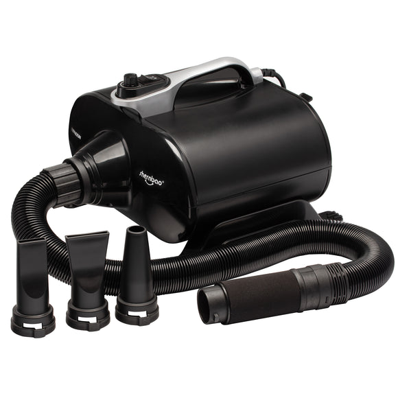 Shernbao Typhoon Black Stand Dryer 3000W – Dual Motor, High-Velocity Adjustable Airflow