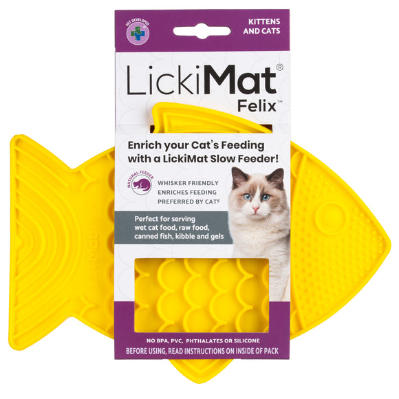 LickiMat Classic Felix Licking Mat – Soft Textured Purple Surface, Calming Enrichment Tool