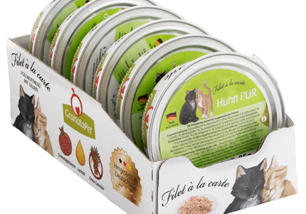 GranataPet Filet à la Carte Chicken Pur – Tender Chicken Fillets in Natural Sauce, 6x85g Cans