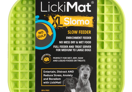 LickiMat Slomo XL Black Licking Mat – Hard Textured Design, Engaging Slow Feeder for Medium and Large Breeds