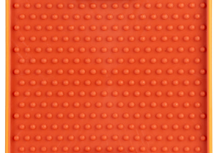 LickiMat Mini Tuff Soother – Hard Studded Licking Mat, Orange, Compact Durable Design
