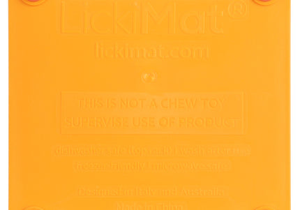 LickiMat Mini Tuff Soother – Hard Studded Licking Mat, Orange, Compact Durable Design