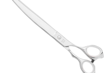 Geib Kiss Silver Pink Curved Scissors – 7.5in Micro-Bevel Blade, Premium Silver Finish