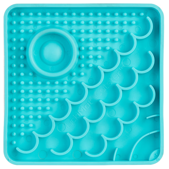 LickiMat Catser Slow-Down Cat Eating Mat with Built-in Bowl, Non-Slip Orange Design