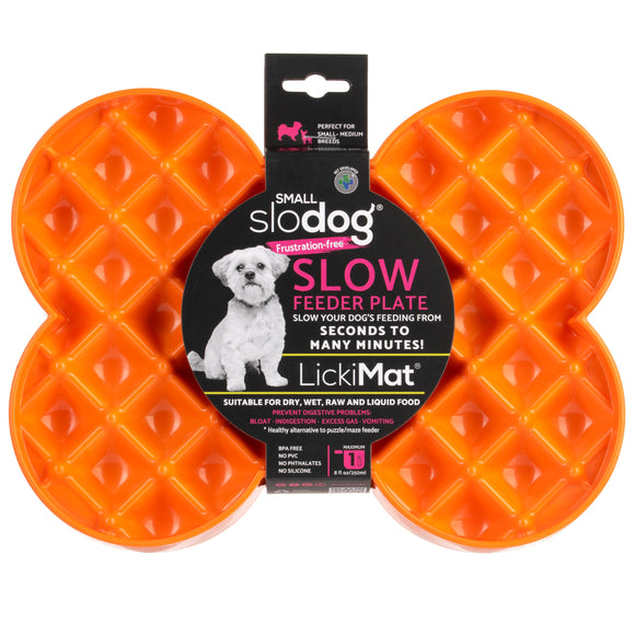 LickiMat Slodog Small Slow Eating Bowl – Black Non-Slip Licking Tray, Promotes Healthy Feeding