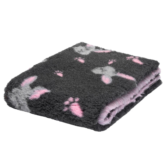 Blovi DryBed A+ Graphite Bunny Print – Anti-Slip Grooming Bed, 150x100cm, Soft and Durable