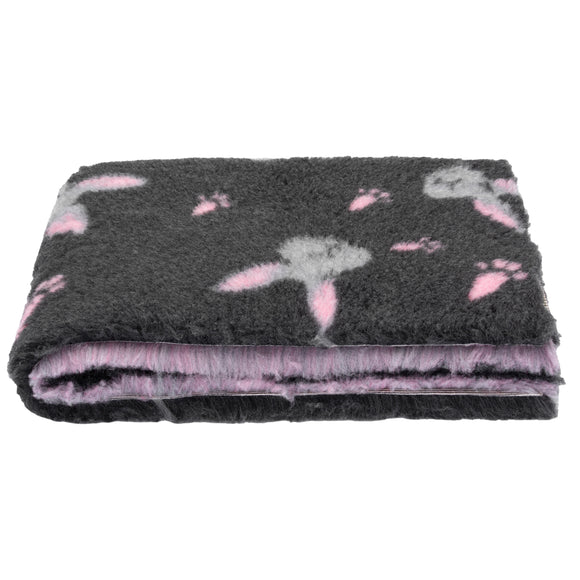 Blovi DryBed A+ Graphite Bunny Print – Anti-Slip Grooming Bed, 150x100cm, Soft and Durable