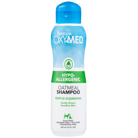 Tropiclean Oxymed Hypoallergenic Oatmeal Shampoo – Gentle Moisturizing Formula, 355ml Bottle